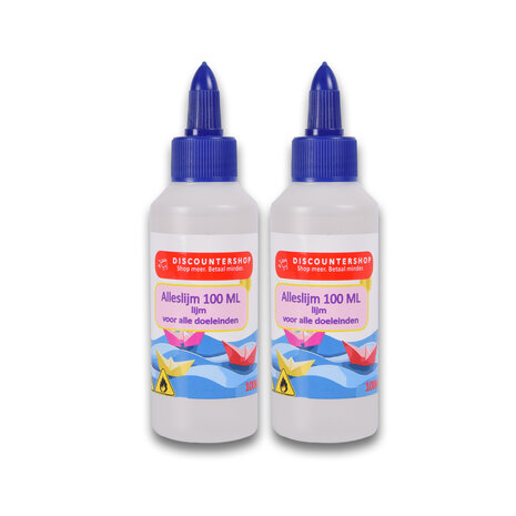 Discountershop Set of 2 | Glue | Children's glue | Transparent | 212g | 100 ml | Wood glue | Crafts | Superglue | Contact adhesive | craft glue | 4cm*14cm