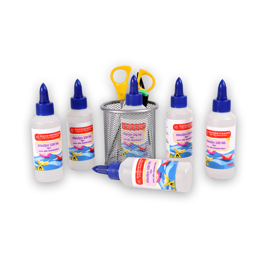 Discountershop Set van 6 | Lijm | Kinderlijm | Transparent | 633g | 100 ml | Houtlijm | Knutselen | Secondelijm | Contactlijm | knutsellijm | 4cm*14cm Discountershop Set van 6 | Lijm | Kinderlijm | Transparent | 633g | 100 ml | Houtlijm | Knutselen | Secondelijm | Contactlijm | knutsellijm | 4cm*14cm