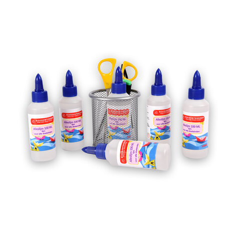 Discountershop Set van 6 | Lijm | Kinderlijm | Transparent | 633g | 100 ml | Houtlijm | Knutselen | Secondelijm | Contactlijm | knutsellijm | 4cm*14cm Discountershop Set van 6 | Lijm | Kinderlijm | Transparent | 633g | 100 ml | Houtlijm | Knutselen | Secondelijm | Contactlijm | knutsellijm | 4cm*14cm