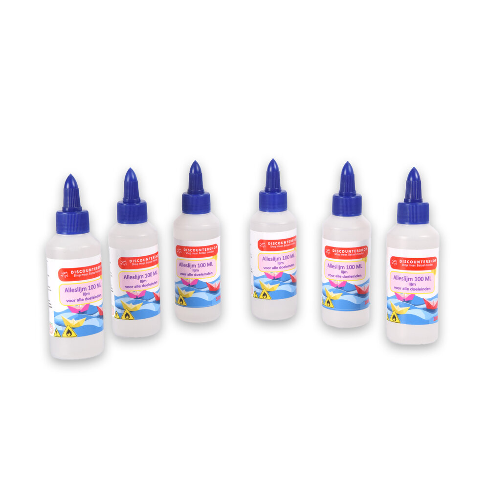 Discountershop Set of 6 | Glue | Children's glue | Transparent | 633g | 100 ml | Wood glue | Crafts | Superglue | Contact adhesive | craft glue | 4cm*14cm