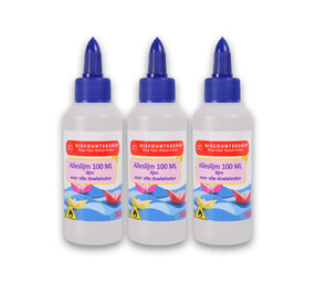 Discountershop Set van 3 | Lijm | Kinderlijm | Alleslijm | Transparent | 633g | Houtlijm | 100 ml | Knutselen | Secondelijm | Contactlijm | knutsellijm | 4cm*14cm Discountershop Set van 3 | Lijm | Kinderlijm | Alleslijm | Transparent | 633g | Houtlijm | 100 ml | Knutselen | Secondelijm | Contactlijm | knutsellijm | 4cm*14cm