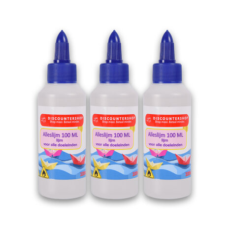 Discountershop Set van 3 | Lijm | Kinderlijm | Alleslijm | Transparent | 633g | Houtlijm | 100 ml | Knutselen | Secondelijm | Contactlijm | knutsellijm | 4cm*14cm Discountershop Set van 3 | Lijm | Kinderlijm | Alleslijm | Transparent | 633g | Houtlijm | 100 ml | Knutselen | Secondelijm | Contactlijm | knutsellijm | 4cm*14cm