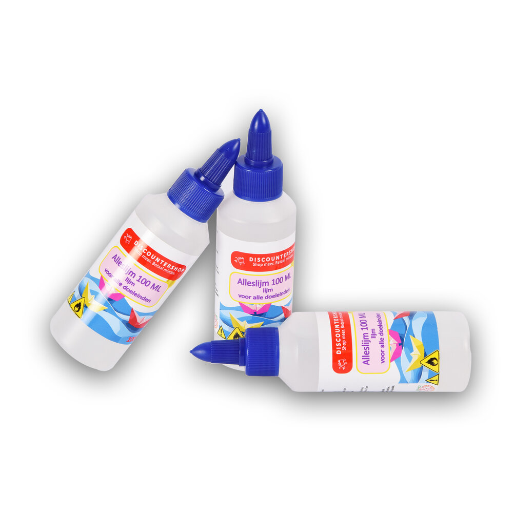 Discountershop Set van 3 | Lijm | Kinderlijm | Alleslijm | Transparent | 633g | Houtlijm | 100 ml | Knutselen | Secondelijm | Contactlijm | knutsellijm | 4cm*14cm Discountershop Set van 3 | Lijm | Kinderlijm | Alleslijm | Transparent | 633g | Houtlijm | 100 ml | Knutselen | Secondelijm | Contactlijm | knutsellijm | 4cm*14cm