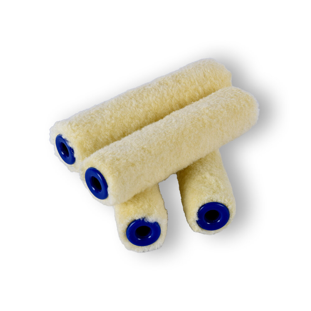 Merkloos 4stuks | Verfroller | beige | Muurverfroller | nylon pluisvrij |41g | Schuimroller | Structuurroller | Verfkwasten | 10cm*2cm