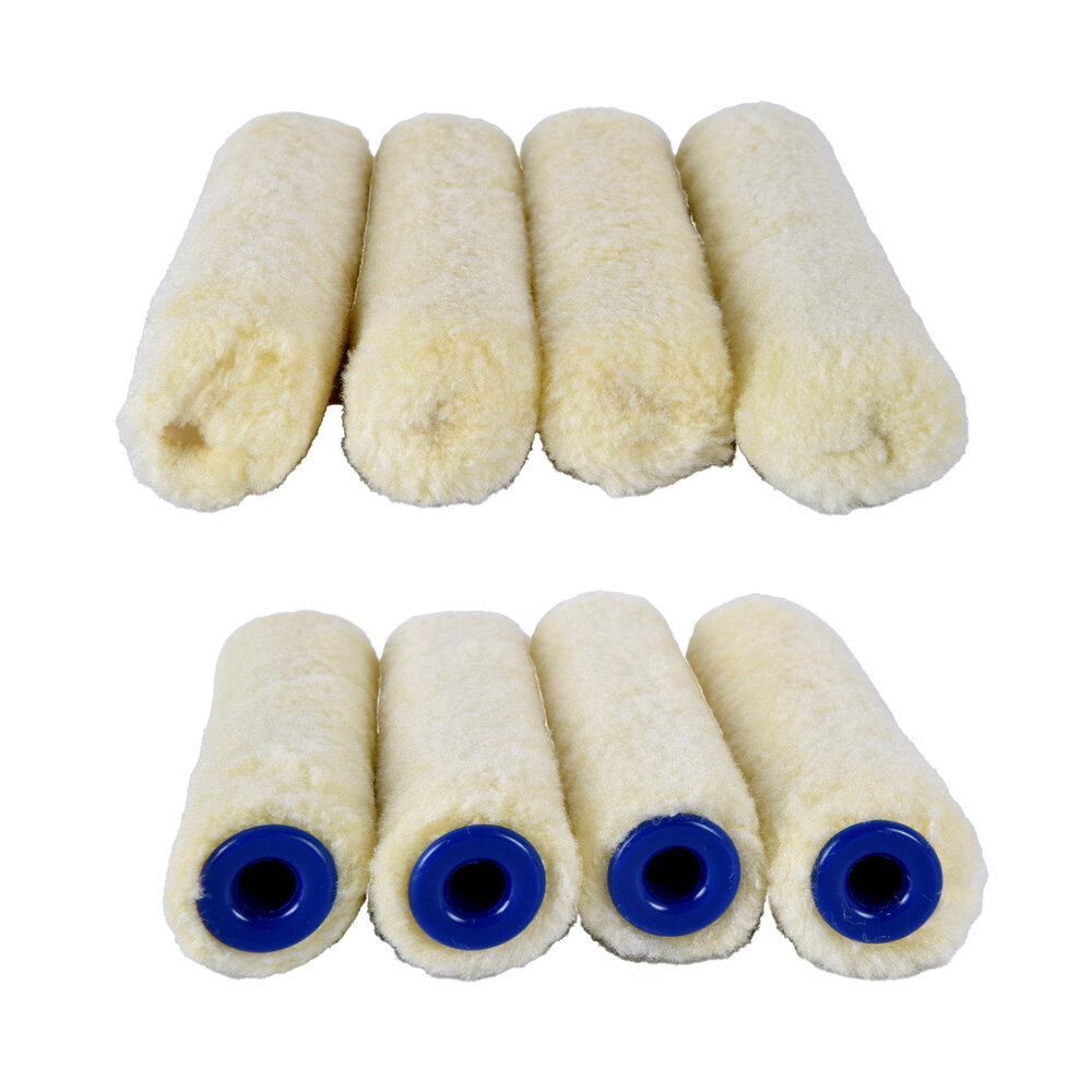 Merkloos 4stuks | Verfroller | beige | Muurverfroller | nylon pluisvrij |41g | Schuimroller | Structuurroller | Verfkwasten | 10cm*2cm
