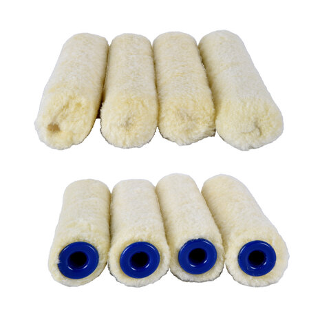 Merkloos 4stuks | Verfroller | beige | Muurverfroller | nylon pluisvrij |41g | Schuimroller | Structuurroller | Verfkwasten | 10cm*2cm