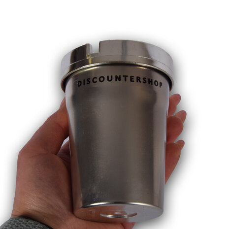 Discountershop 1X | Car ashtray | ashtray | Silver | plastic | Table ashtray | With lid | Fragrance Free/Smoke Free | 10cm*8cm Discountershop 1X | Car ashtray | ashtray | Silver | plastic | Table ashtray | With lid | Fragrance Free/Smoke Free | 10cm*8cm