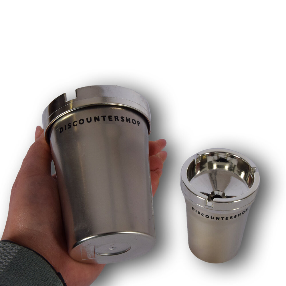 Discountershop Car ashtray | ashtray | Silver | Plastic | Set of 2 | cigarette extinguishing car ashtray | Car accessories | 10cm*8cm Discountershop Car ashtray | ashtray | Silver | Plastic | Set of 2 | cigarette extinguishing car ashtray | Car accessories | 10cm*8cm