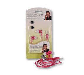 Discountershop Hoofdtelefoon | Oortjes | Koptelefoon roze | kunststof | Oordopjes | In Ear Oordopjes | Kabellengte: 1 m | 3.5mm jack | In Ear Oordopjes