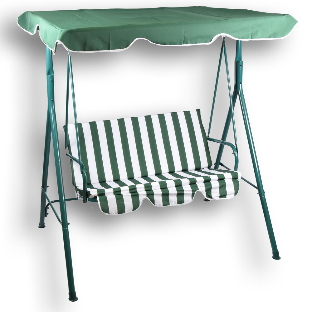 Discountershop Swing bench | Garden bench | Bench | white/green | Park bench | metal/polyester | MAX 220kg | Outdoor sofa | 140cm*153cm*110cm Discountershop Swing bench | Garden bench | Bench | white/green | Park bench | metal/polyester | MAX 220kg | Outdoor sofa | 140cm*153cm*110cm