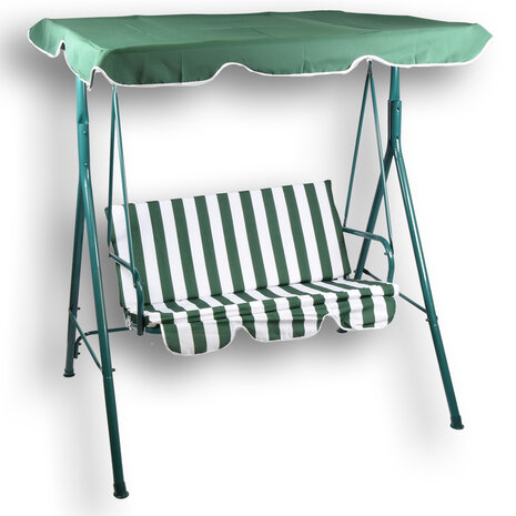 Discountershop Swing bench | Garden bench | Bench | white/green | Park bench | metal/polyester | MAX 220kg | Outdoor sofa | 140cm*153cm*110cm Discountershop Swing bench | Garden bench | Bench | white/green | Park bench | metal/polyester | MAX 220kg | Outdoor sofa | 140cm*153cm*110cm