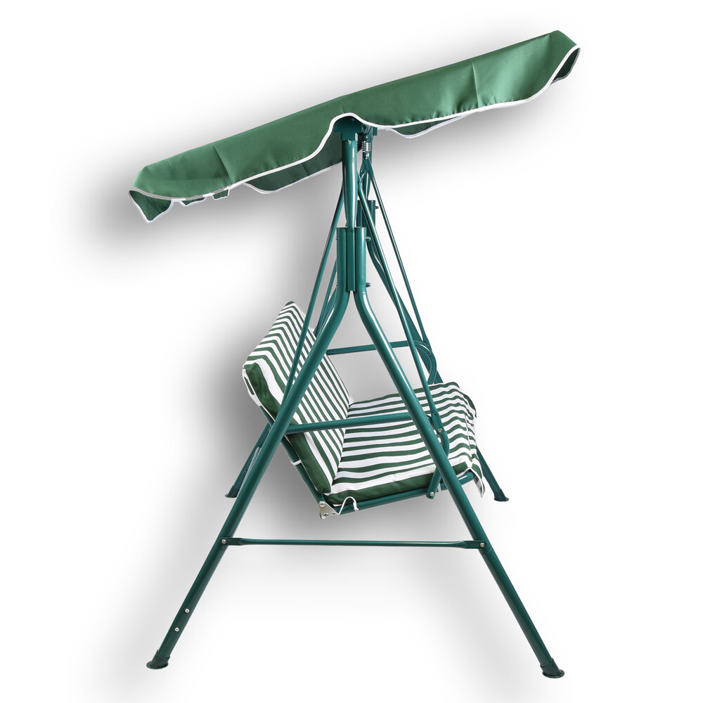 Discountershop Swing bench | Garden bench | Bench | white/green | Park bench | metal/polyester | MAX 220kg | Outdoor sofa | 140cm*153cm*110cm Discountershop Swing bench | Garden bench | Bench | white/green | Park bench | metal/polyester | MAX 220kg | Outdoor sofa | 140cm*153cm*110cm