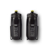 Discountershop Waterfles | Zwart | Drinkfles | Kunstof | Bidons | Met Houder | 300g | Sportbidon | Fietsbidon | 7.3cm*22cm