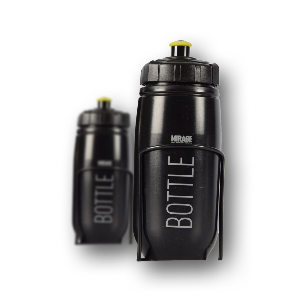 Discountershop Waterfles | Zwart | Drinkfles | Kunstof | Bidons | Met Houder | 300g | Sportbidon | Fietsbidon | 7.3cm*22cm