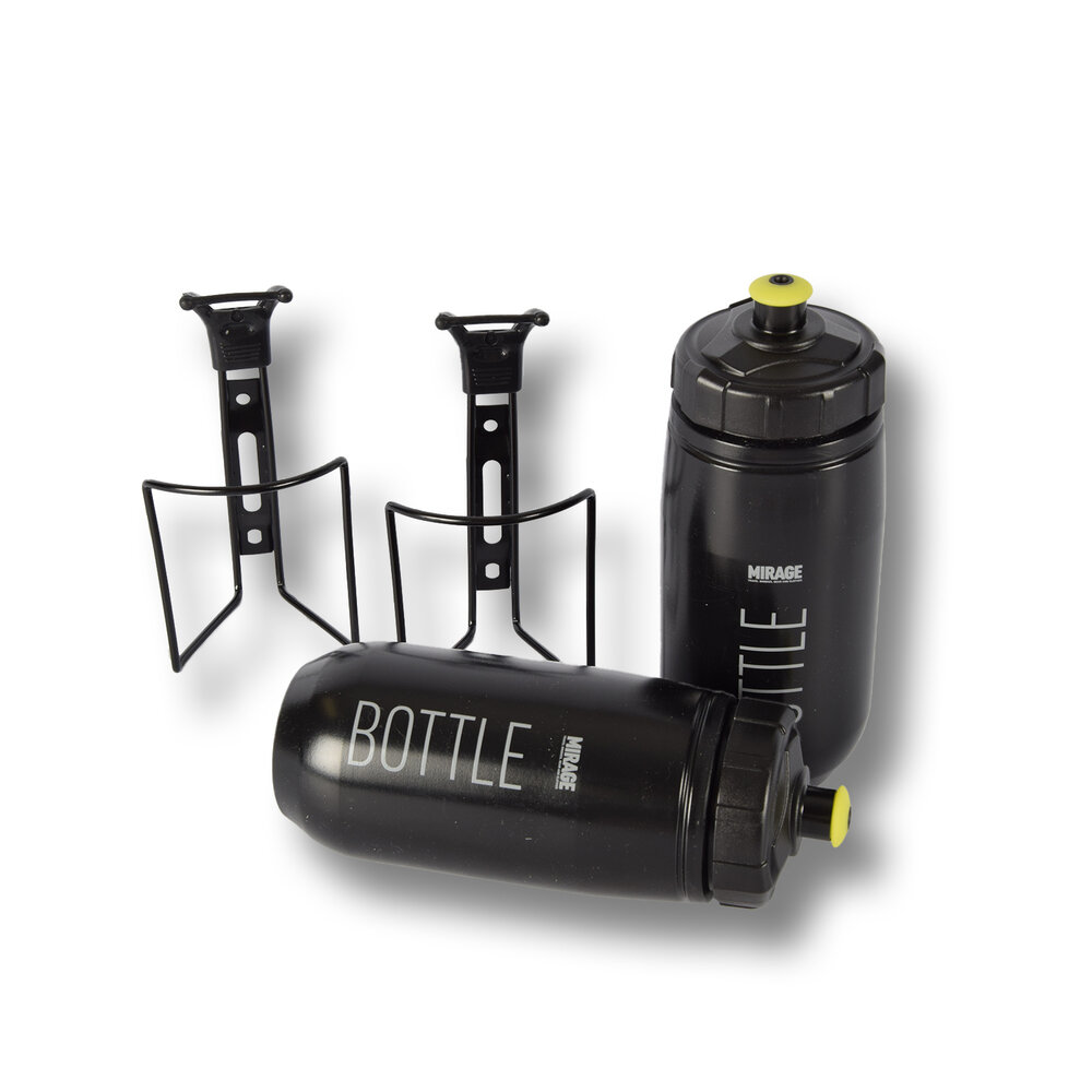 Discountershop Water bottle | Black | Drinking bottle | Plastic | Water bottles | With Holder | 300g | Sports water bottle | Bicycle water bottle | 7.3cm*22cm