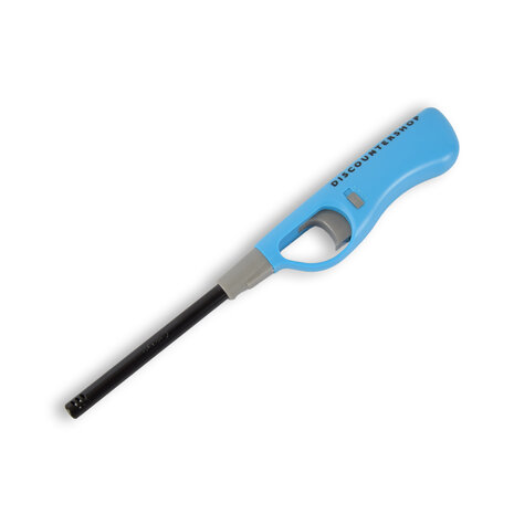 Discountershop Kitchen Lighter 26 cm with Child Lock - for BBQ, Candles, Kitchen and Camping - Refillable Gas Lighter - Blue