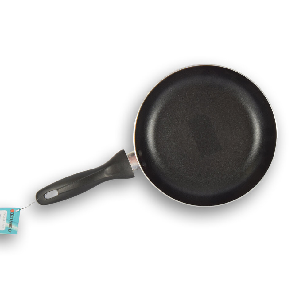 Discountershop Frying pan | frying pans | Aluminum | BLACK/RED | induction hob | Round | 1 liter | Wok pan | 270g | Frying pan for induction | 20xH4.5cm