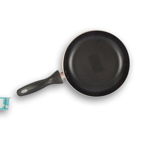 Discountershop Frying pan | frying pans | Aluminum | BLACK/RED | induction hob | Round | 1 liter | Wok pan | 270g | Frying pan for induction | 20xH4.5cm