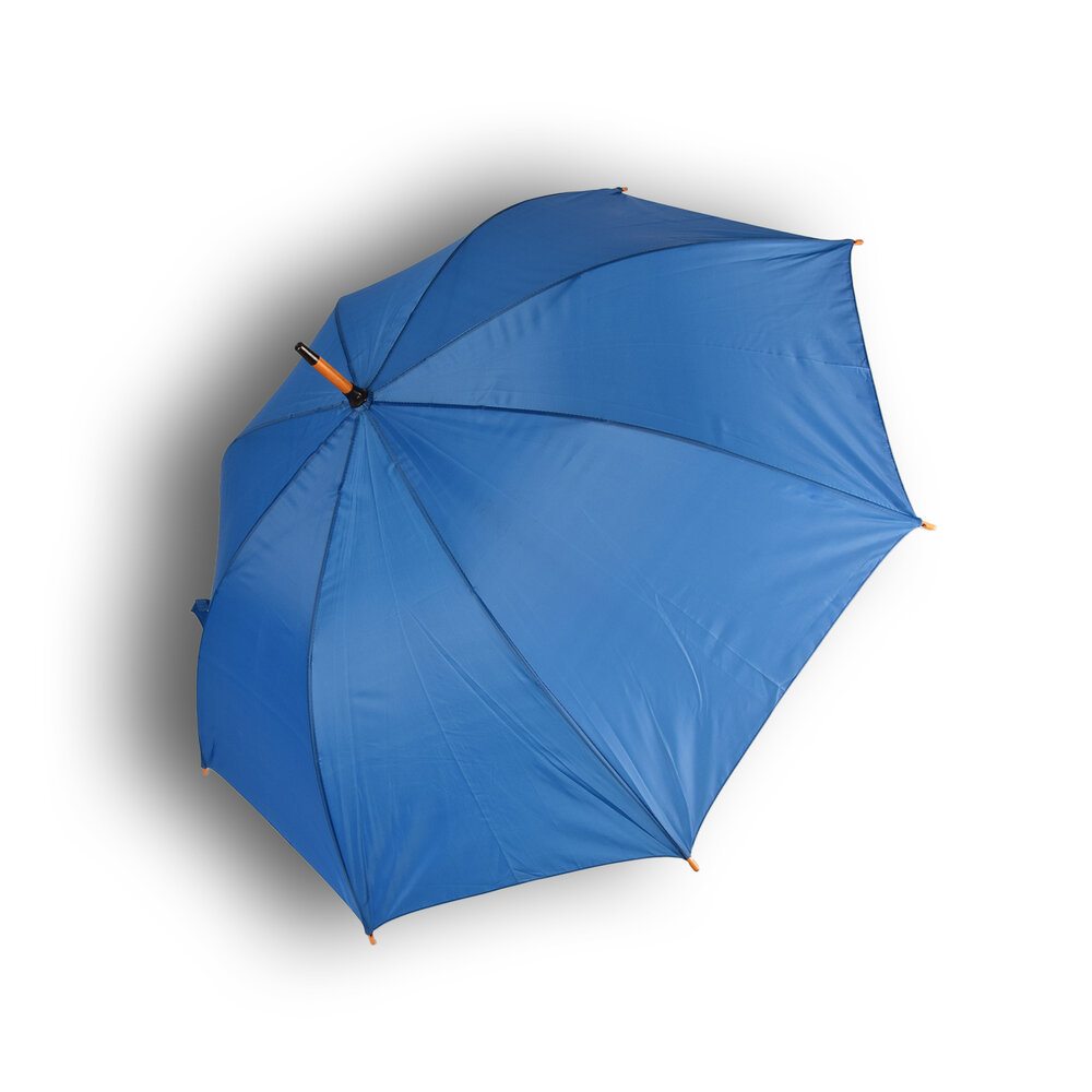 Discountershop Stijlvolle Diepblauwe Paraplu met Houten Handvat | Winddicht en Handmatig | 98 cm Diameter | Opvouwbare Houten Paraplu