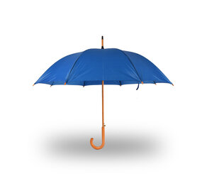 Discountershop Stylish Deep Blue Umbrella with Sturdy Wooden Handle | Windproof and Manual Opening | 98cm Diameter | Premium Wooden Umbrella