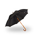 Discountershop Paraplu | Zwart | Stormparaplu | polyester | automatische paraplu | 395g | Stevige paraplu | Opvouwbare paraplu | Houten handvat | 89cm*98cm