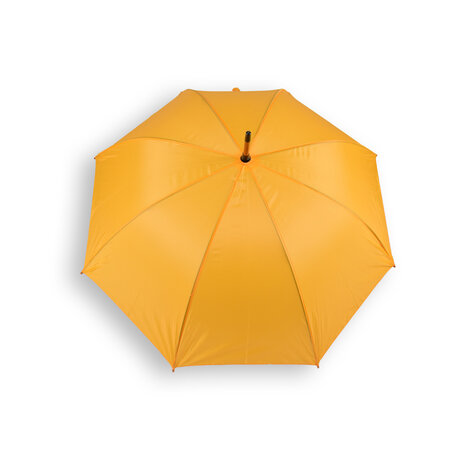 Discountershop Grote Paraplu 98 cm Geel – Windbestendige Automatische Paraplu met Houten Handvat en Haak voor Dames en Heren – Sterke Paraplu voor Regen & Outdoor