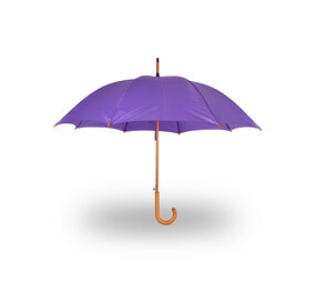 Discountershop Paraplu Automatische Opvouwbare Paraplu voor Volwassenen | 98 cm Diameter - Windproof | Met Houten Stok en Handvat | Paars
