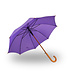 Discountershop Windproof Automatic Umbrella 98 cm – Folding Umbrella for Adults | Compact Travel Umbrella | Strong Frame with Wooden Handle | Purple