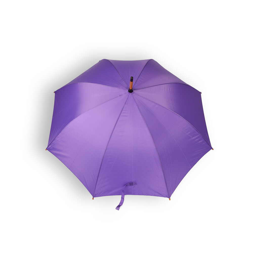 Discountershop Windproof Automatische Paraplu 98 cm – Opvouwbare Paraplu voor Volwassenen | Compact & Sterk | Luxe Houten Handvat | Paarse Reisparaplu