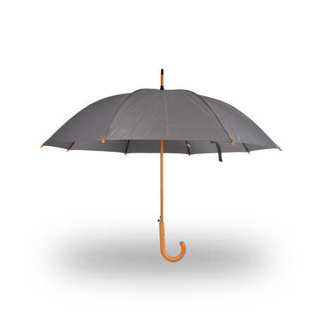 Discountershop Gray Automatic Folding Umbrella for Adults - 98 cm Diameter – Windproof Compact Umbrella with Wooden Handle Discountershop Gray Automatic Folding Umbrella for Adults - 98 cm Diameter – Windproof Compact Umbrella with Wooden Handle
