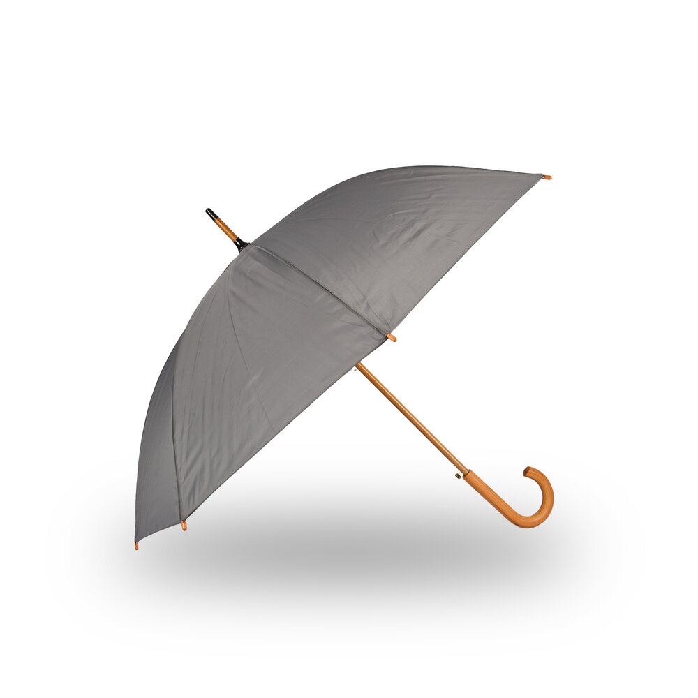 Discountershop Gray Automatic Folding Umbrella for Adults - 98 cm Diameter – Windproof Compact Umbrella with Wooden Handle Discountershop Gray Automatic Folding Umbrella for Adults - 98 cm Diameter – Windproof Compact Umbrella with Wooden Handle