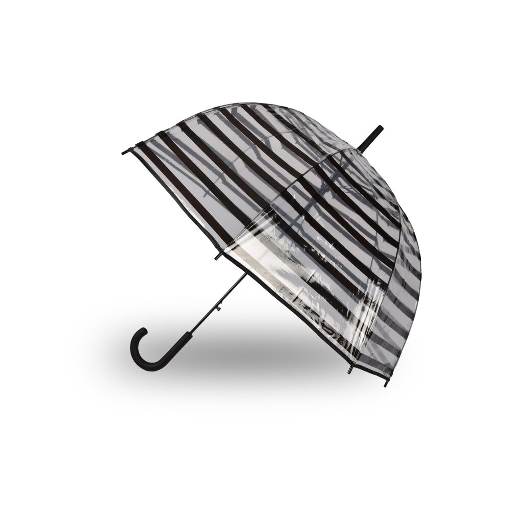 Discountershop Paraplu | Transparent | Stormparaplu | Polyester | 350g | Stevige Paraplu | Opvouwbare Paraplu | Kunstsof Handvat | 86cm
