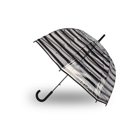 Discountershop Paraplu | Transparent | Stormparaplu | Polyester | 350g | Stevige Paraplu | Opvouwbare Paraplu | Kunstsof Handvat | 86cm