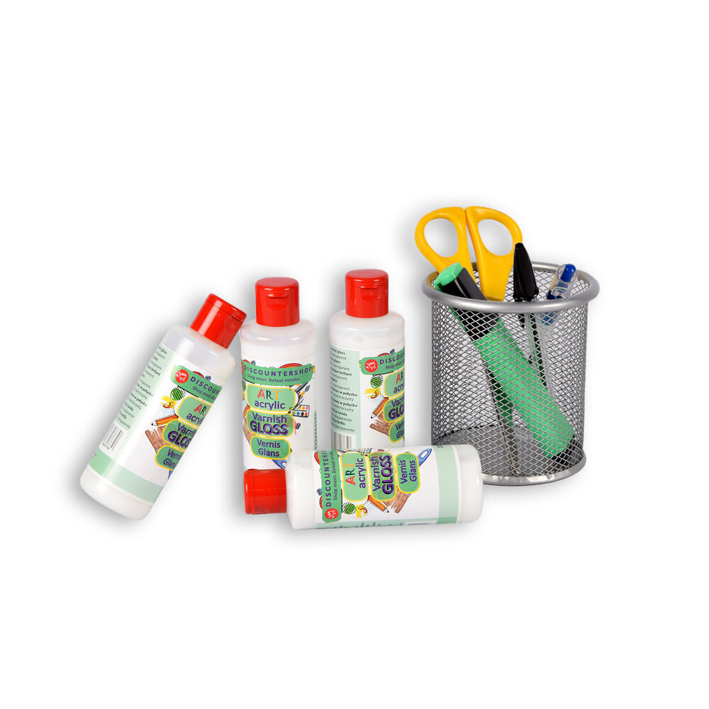 Discountershop 4 pieces | Varnis | 100ml | Acrylic varnish | hobby shop | 394g | Glossy varnish | transparent | 11.5cm*3.5cm