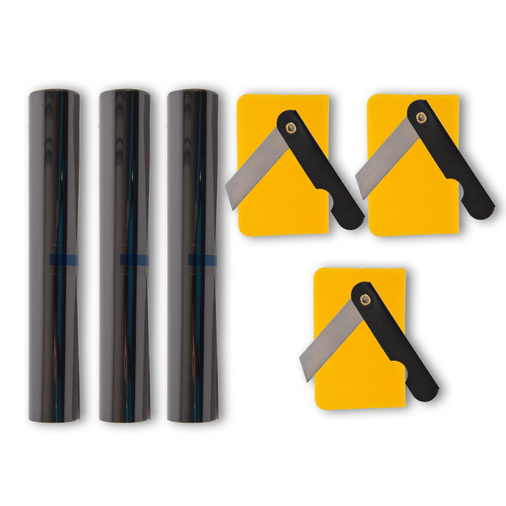Merkloos 3pcs | Window film | plastic | Sun protection film | Black | 171g | Car window film | 150cm*20cm Merkloos 3pcs | Window film | plastic | Sun protection film | Black | 171g | Car window film | 150cm*20cm