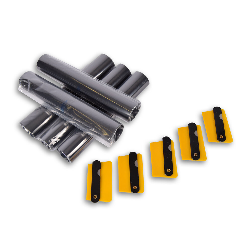 Merkloos 5pcs | Window film | plastic | Sun protection film | Black | 286g | Car window film | 150cm*20cm