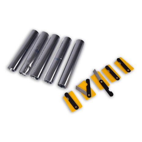 Merkloos 5pcs | Window film | plastic | Sun protection film | Black | 286g | Car window film | 150cm*20cm