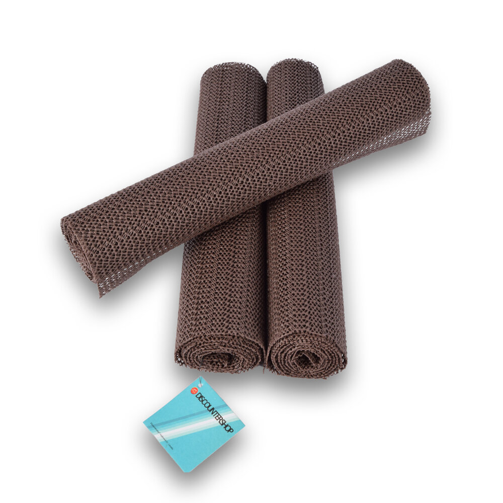 Discountershop Non-slip mat | Kitchen drawers | 306g | Rubber anti-slip mat | 3 Pieces | Brown | 150cm*30cm Discountershop Non-slip mat | Kitchen drawers | 306g | Rubber anti-slip mat | 3 Pieces | Brown | 150cm*30cm