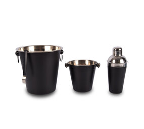 Discountershop Luxury Black Stainless Steel Cocktail Set 4-piece | Includes Shaker & Coolers | Ideal Gift Discountershop Luxury Black Stainless Steel Cocktail Set 4-piece | Includes Shaker & Coolers | Ideal Gift