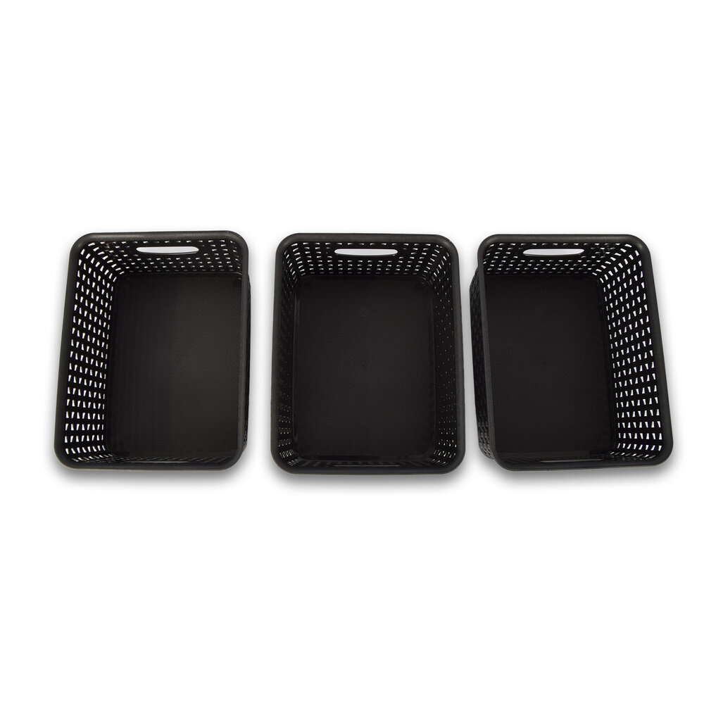 Discountershop 3x Storage basket | Storage tray |5 liters | Black storage unit 25.x20x10. cm Rattan Discountershop 3x Storage basket | Storage tray |5 liters | Black storage unit 25.x20x10. cm Rattan