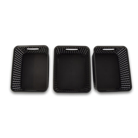 Discountershop 3x Opbergmand | Opbergbakje |5 liter | Zwarte opberger 25.x20x10. cm Rattan Discountershop 3x Opbergmand | Opbergbakje |5 liter | Zwarte opberger 25.x20x10. cm Rattan