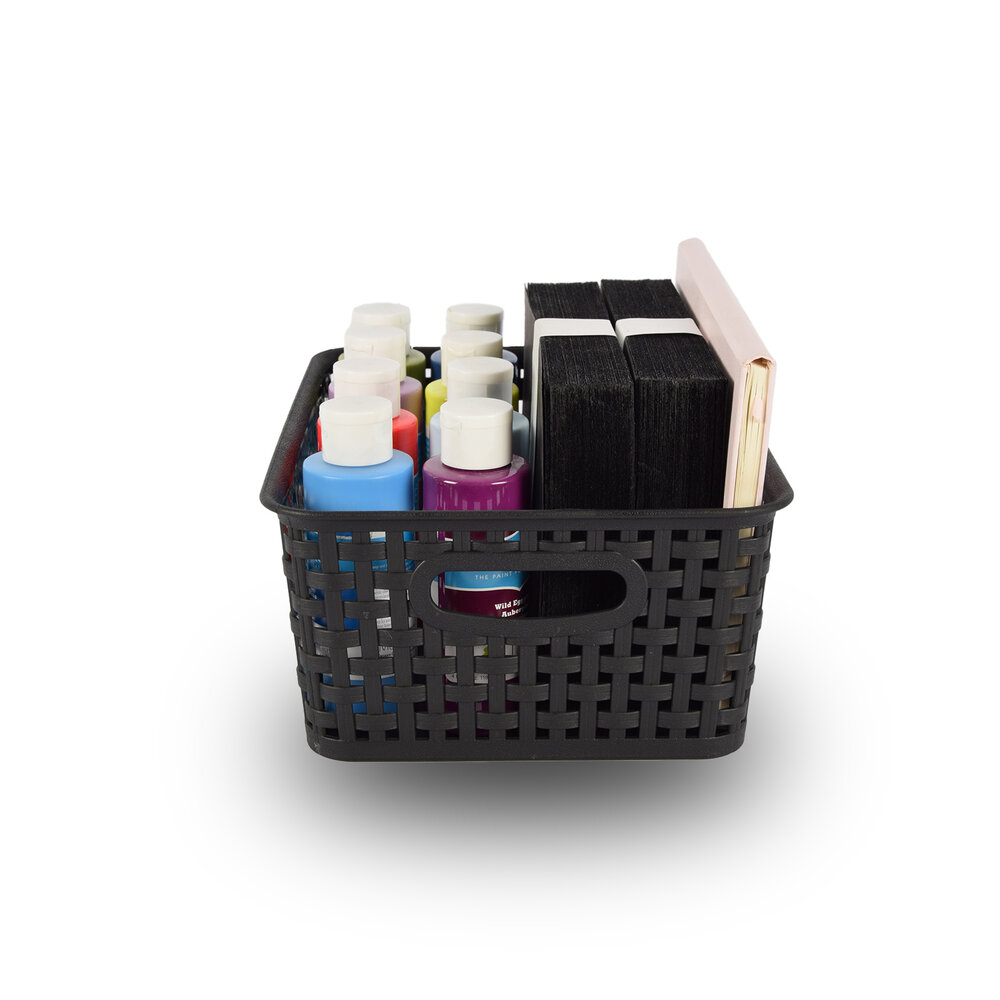 Discountershop 3x Opbergmand | Opbergbakje |5 liter | Zwarte opberger 25.x20x10. cm Rattan Discountershop 3x Opbergmand | Opbergbakje |5 liter | Zwarte opberger 25.x20x10. cm Rattan