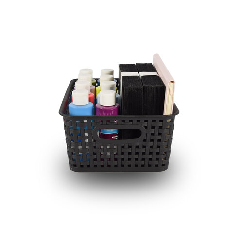 Discountershop 3x Storage basket | Storage tray |5 liters | Black storage unit 25.x20x10. cm Rattan Discountershop 3x Storage basket | Storage tray |5 liters | Black storage unit 25.x20x10. cm Rattan