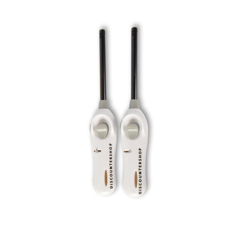 Discountershop Trendy 2 Stuks Witte Navulbare Barbecue Aanstekers | Veilige Aansteker | 26cm x 3.20cm | Gemaakt Van Duurzaam Metaal En Kunststof | Perfect Voor Grill Barbecue & Gasfornuis Discountershop Trendy 2 Stuks Witte Navulbare Barbecue Aanstekers | Veilige Aansteker | 26cm x 3.20cm | Gemaakt Van Duurzaam Metaal En Kunststof | Perfect Voor Grill Barbecue & Gasfornuis