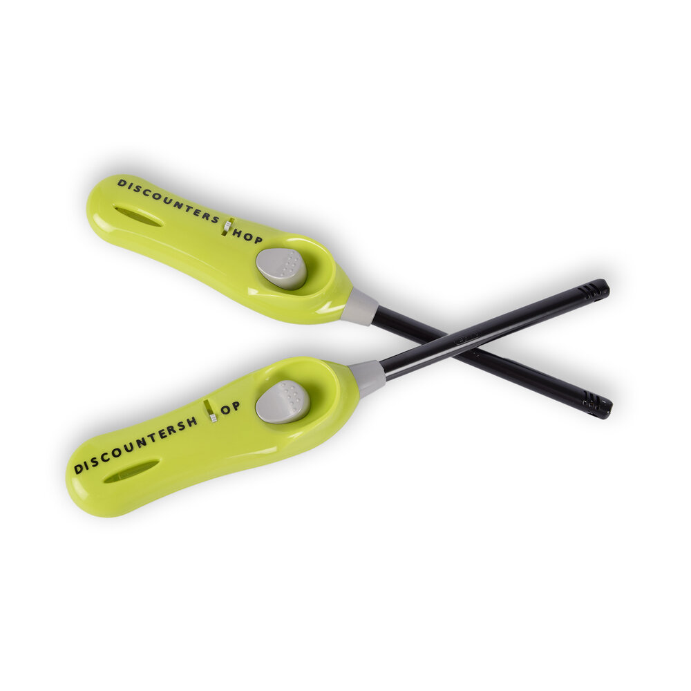 Merkloos Package of 2x Refillable BBQ Green Lighters | 26 cm x 3.50 cm | With Child Protection Merkloos Package of 2x Refillable BBQ Green Lighters | 26 cm x 3.50 cm | With Child Protection