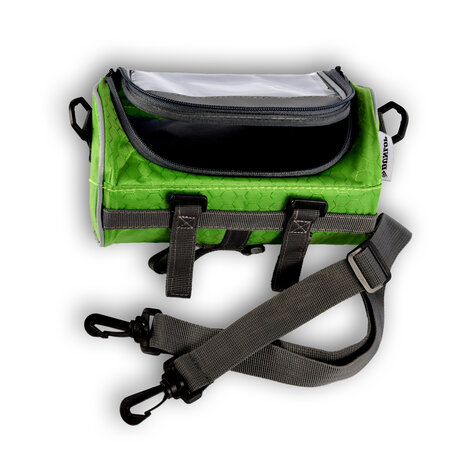 Discountershop Fietsstuurtas | groen | polyester | stuurtas fiets | met smartphonehouder | waterbestendig | Fietstas | Fietsaccessoires | 21cm*12.5cm Discountershop Fietsstuurtas | groen | polyester | stuurtas fiets | met smartphonehouder | waterbestendig | Fietstas | Fietsaccessoires | 21cm*12.5cm