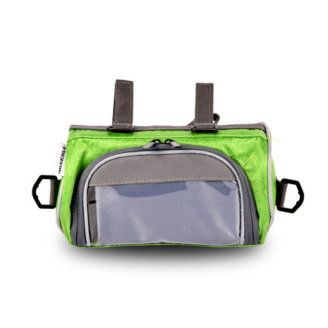 Discountershop Fietsstuurtas | groen | polyester | stuurtas fiets | met smartphonehouder | waterbestendig | Fietstas | Fietsaccessoires | 21cm*12.5cm Discountershop Fietsstuurtas | groen | polyester | stuurtas fiets | met smartphonehouder | waterbestendig | Fietstas | Fietsaccessoires | 21cm*12.5cm