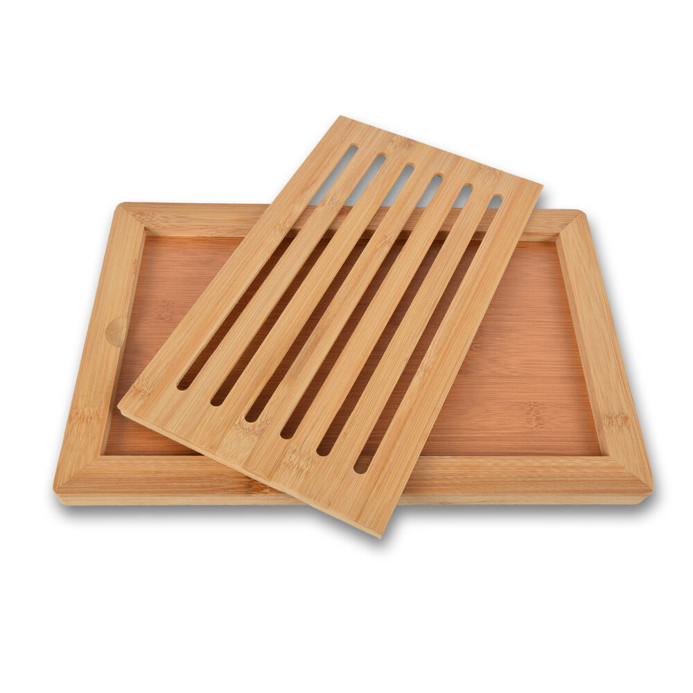 Discountershop Breadboard | wooden bread board | light brown | 553g | Bamboo | 38cm*2cm*2cm
