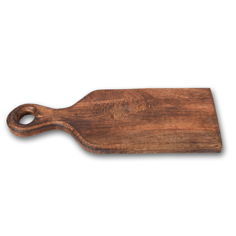 Discountershop Snijplankje | Houten snijplankje | Met handvat | Kaasplank | 553 g | donker bruin | 38cm*2cm*14.5cm