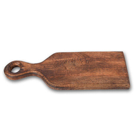 Discountershop Snijplankje | Houten snijplankje | Met handvat | Kaasplank | 553 g | donker bruin | 38cm*2cm*14.5cm